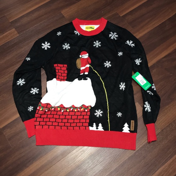 Leaky Roof Funny Christmas Sweater – Adult Humor Santa Sweater, Festive Party Conversation Starter main image 0